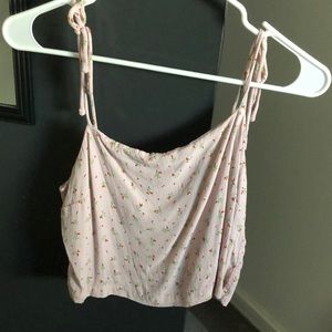 Pink floral tank top
